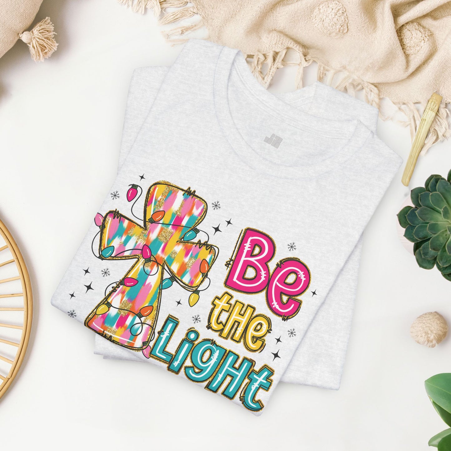 Be The Light Soft Cotton Tee - Christian Christmas Shirt