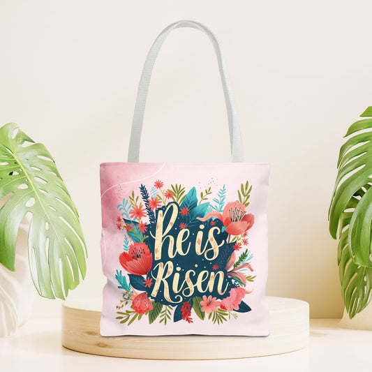 He is Risen Tote Bag - Christian Tote Bag - 16"