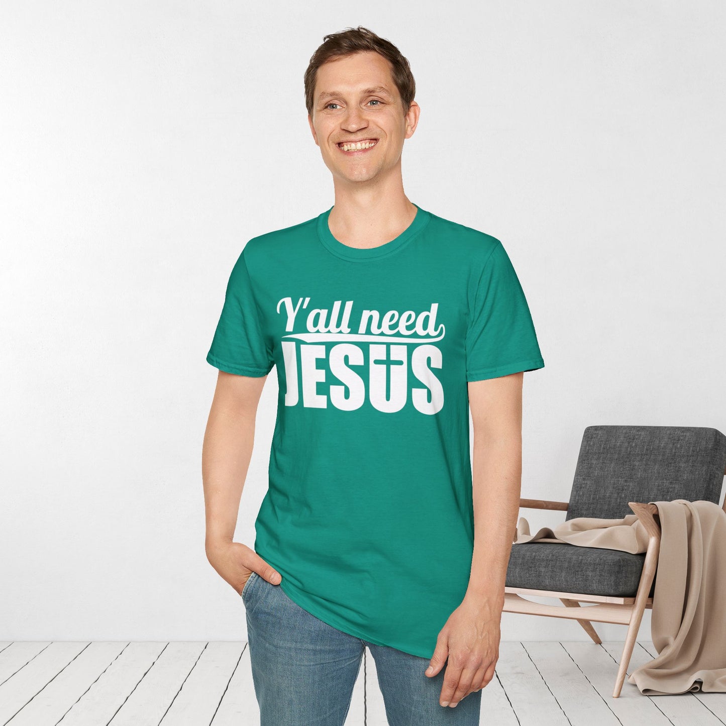 Y'all Need Jesus Softstyle T-shirt - Christian Shirt