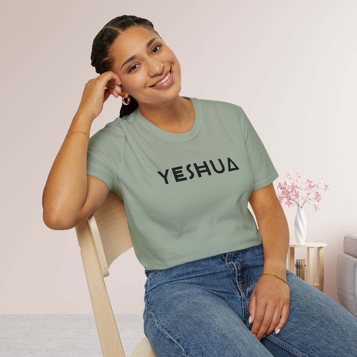 Unisex YESHUA Softstyle T-shirt -  Minimalist Christian Shirt