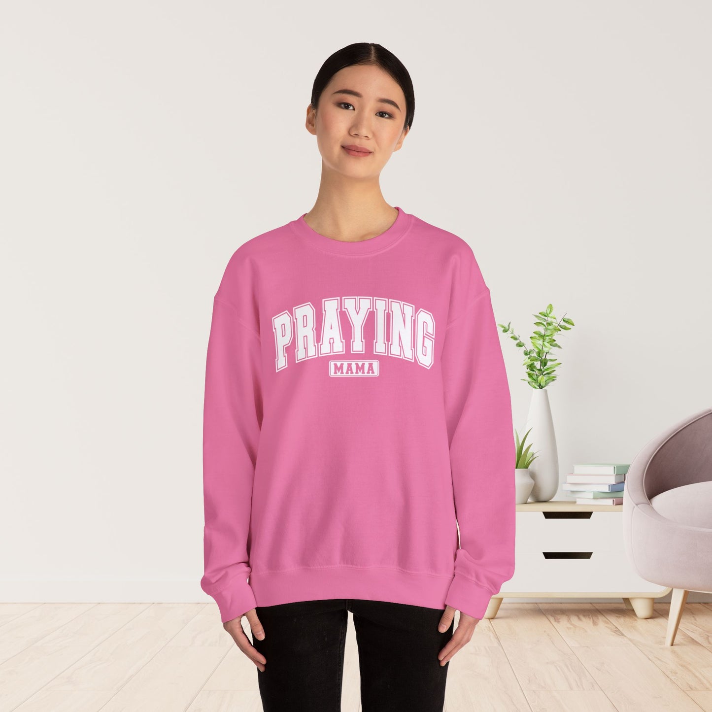 Praying Mama Sweatshirt - Christian Mom Crewneck Pullover