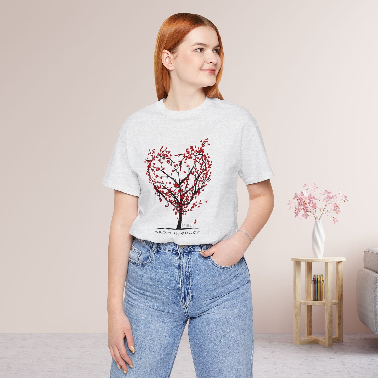 Grow in Grace Bible Verse Soft Cotton Tee