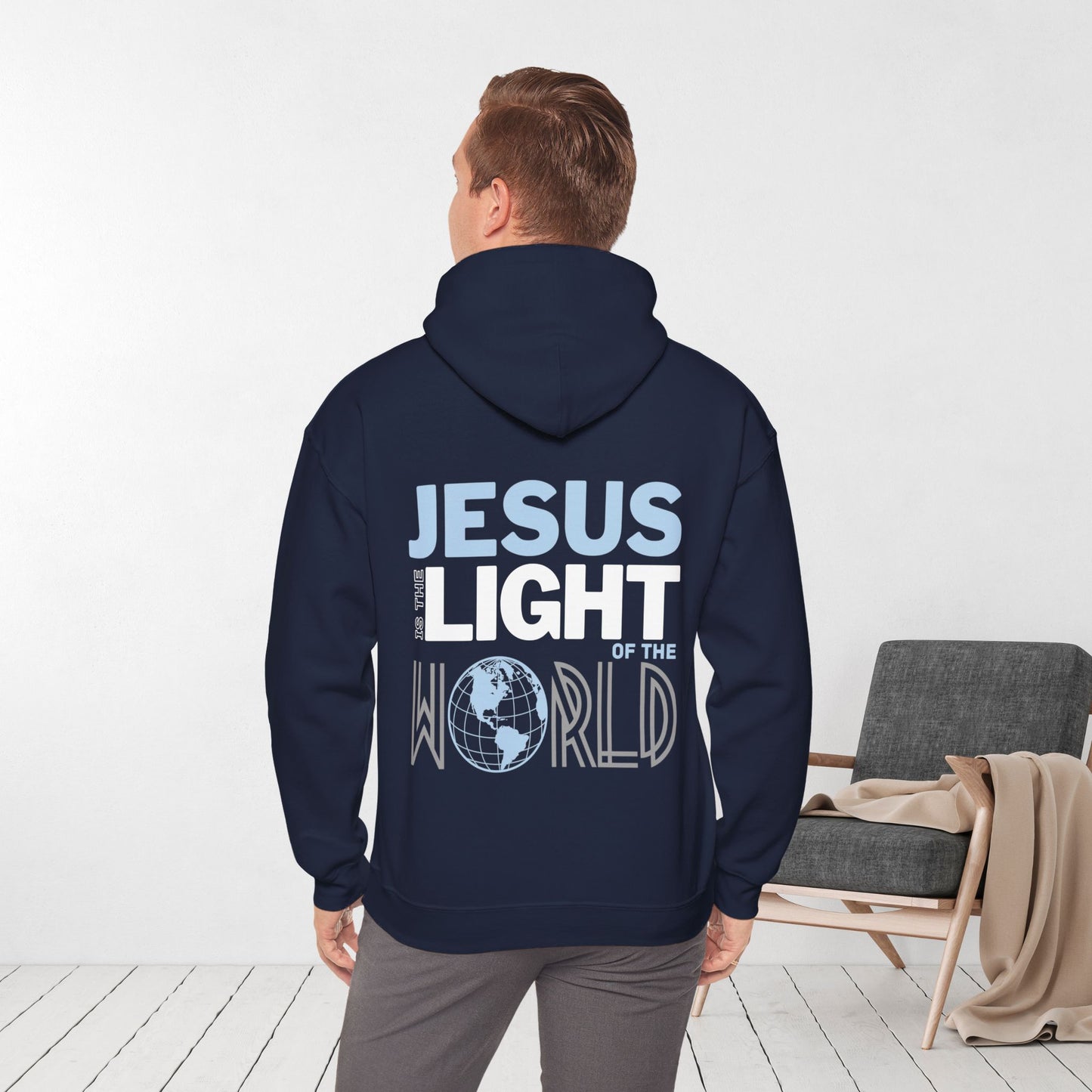 Jesus is the Light of the World Hoodie - John 8:12 Bible Verse Christian Hoodie