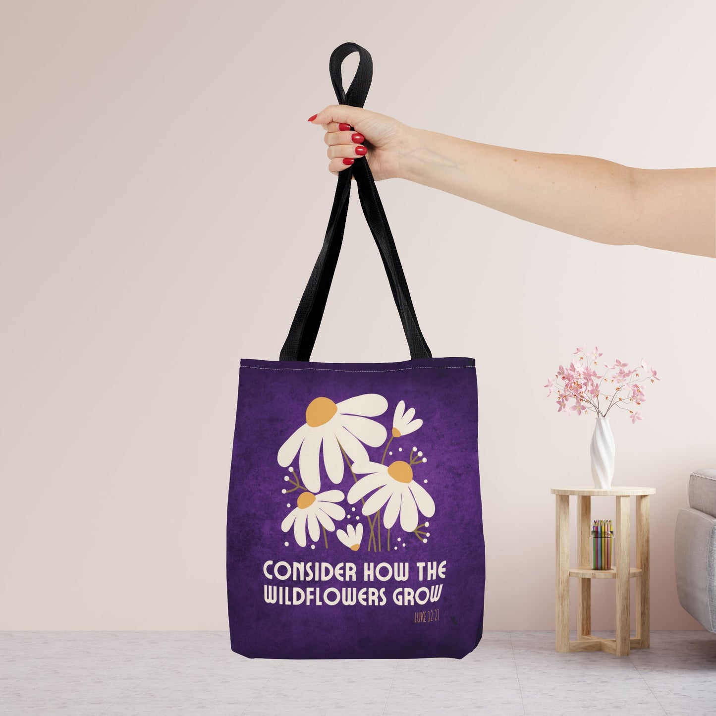 Consider How The Wildflowers Grow Tote Bag - Christian Tote Bag