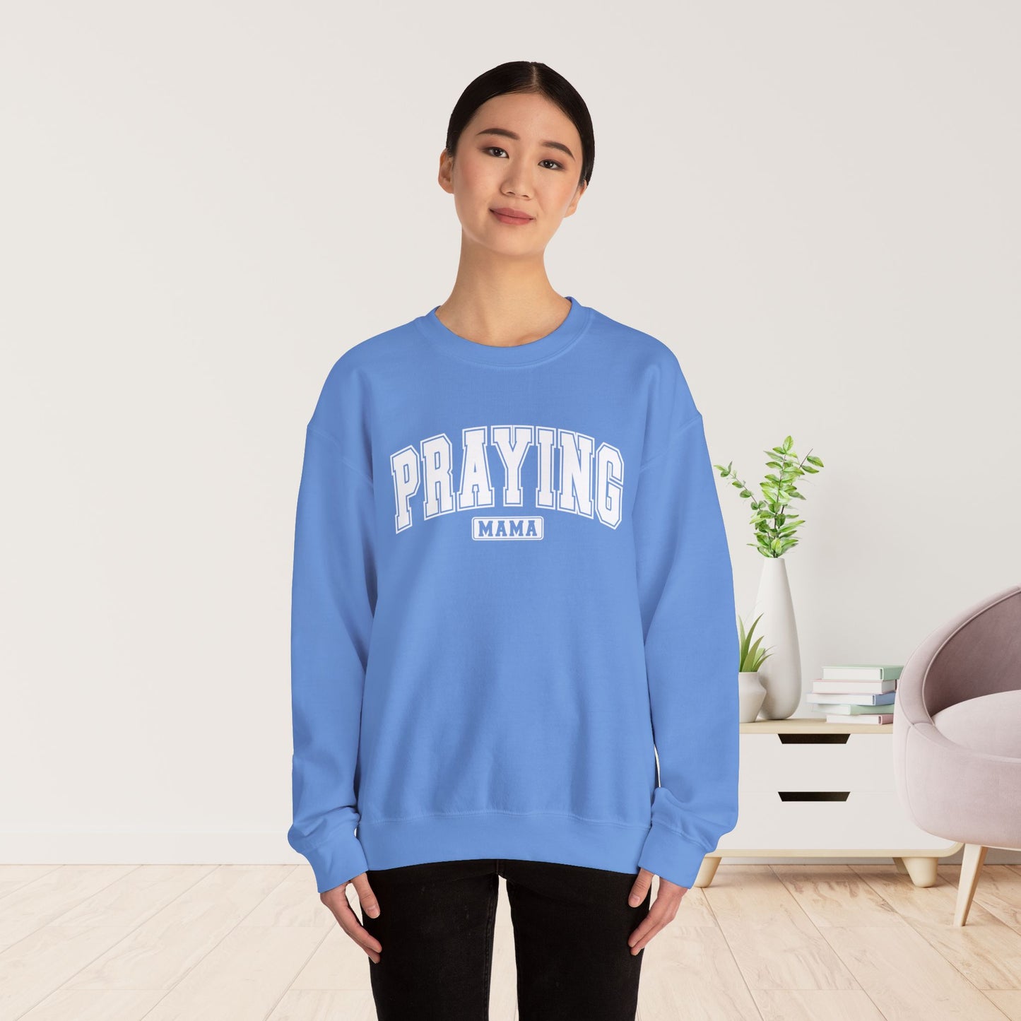 Praying Mama Sweatshirt - Christian Mom Crewneck Pullover