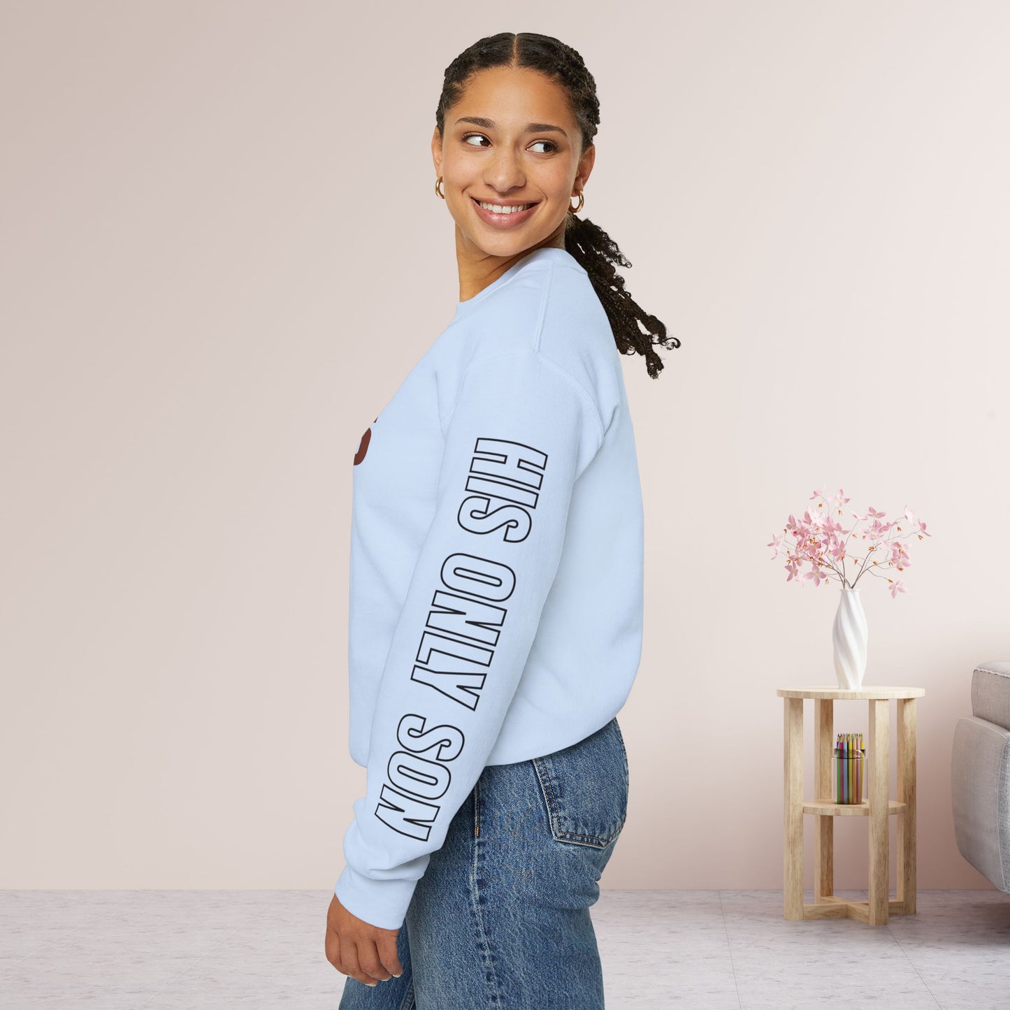 Blue His Only Son John 3:16 Bible Verse Christian Sweatshirt