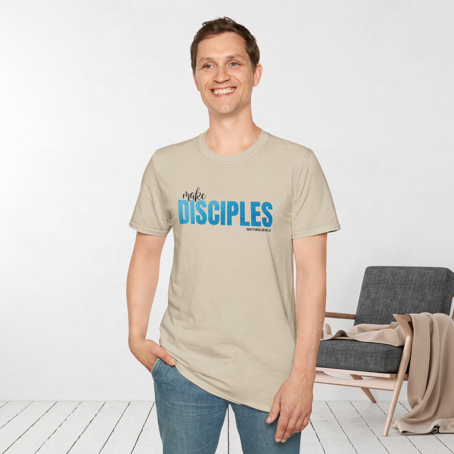 Make Disciples Softstyle T-Shirt - Matthew 28:19-20 Bible Verse Christian Tee