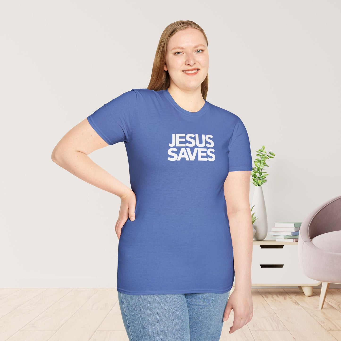 Unisex Jesus Saves Softstyle T-shirt - Acts 4:12 Bible Verse Christian T-shirt