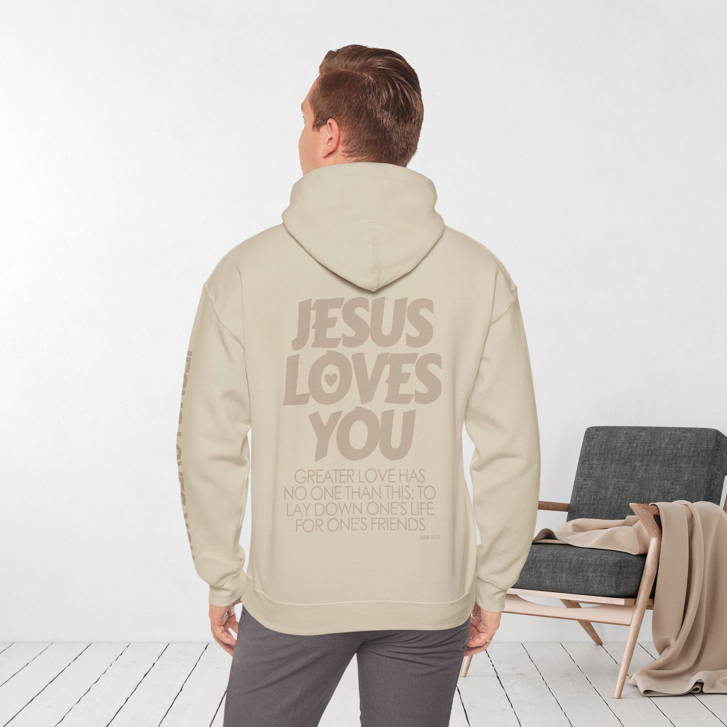 Jesus Loves You Hoodie - John 15:13 Bible Verse Christian Hoodie