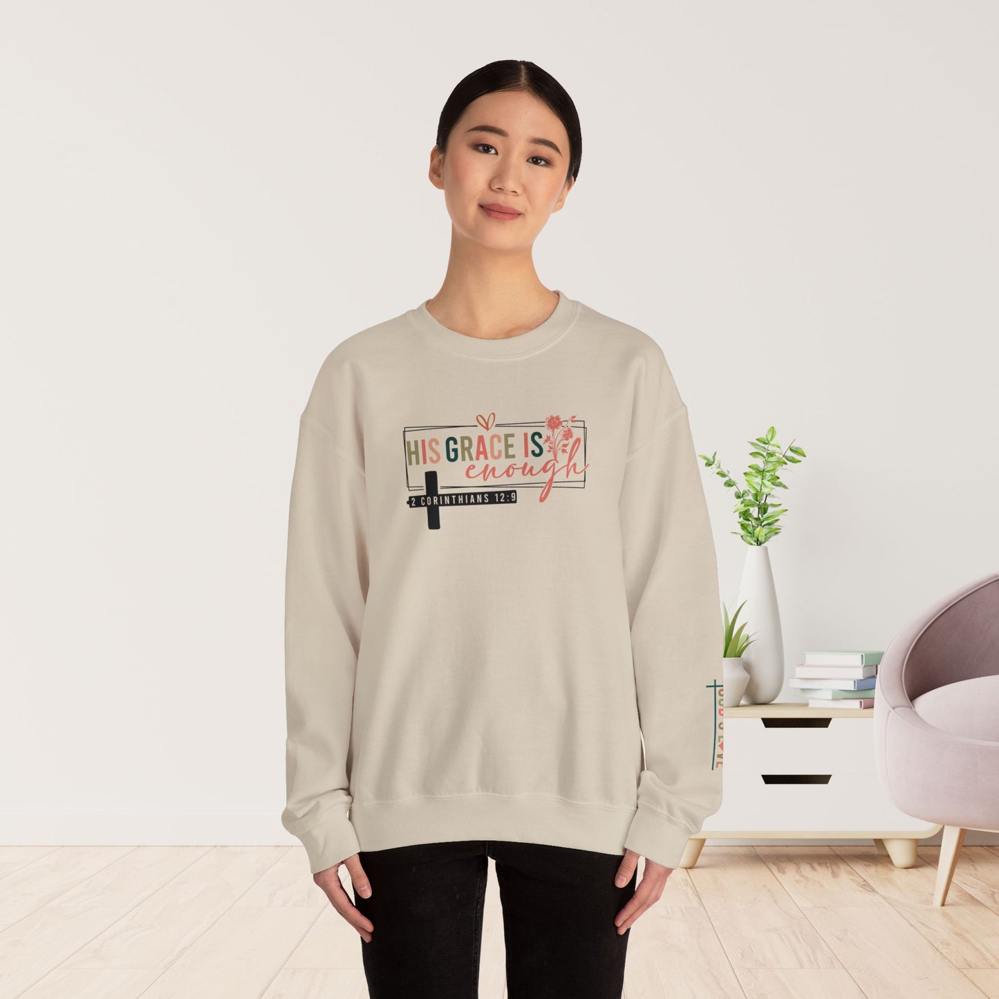 His Grace is Enough Bible Verse Sweatshirt