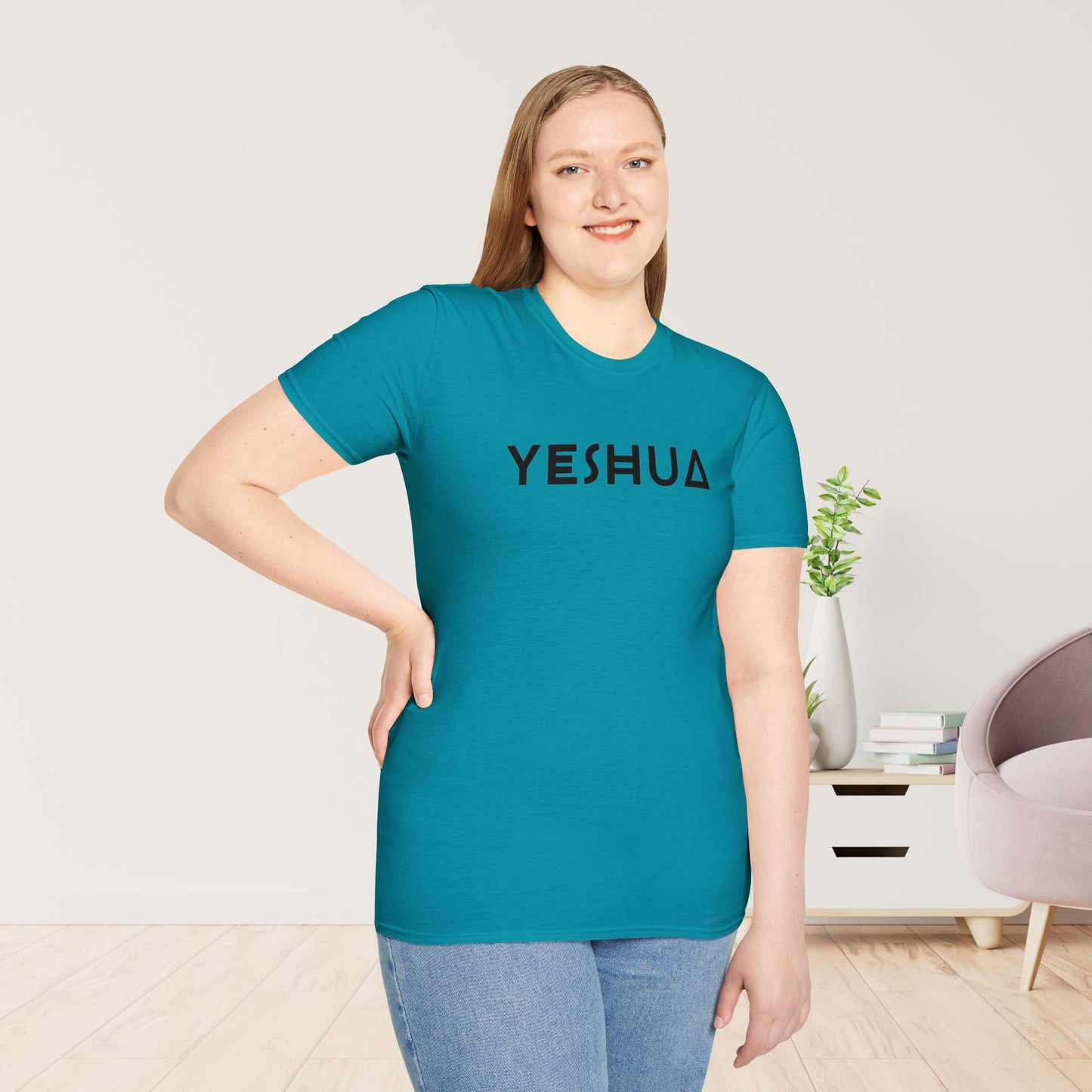 Unisex YESHUA Softstyle T-shirt -  Minimalist Christian Shirt