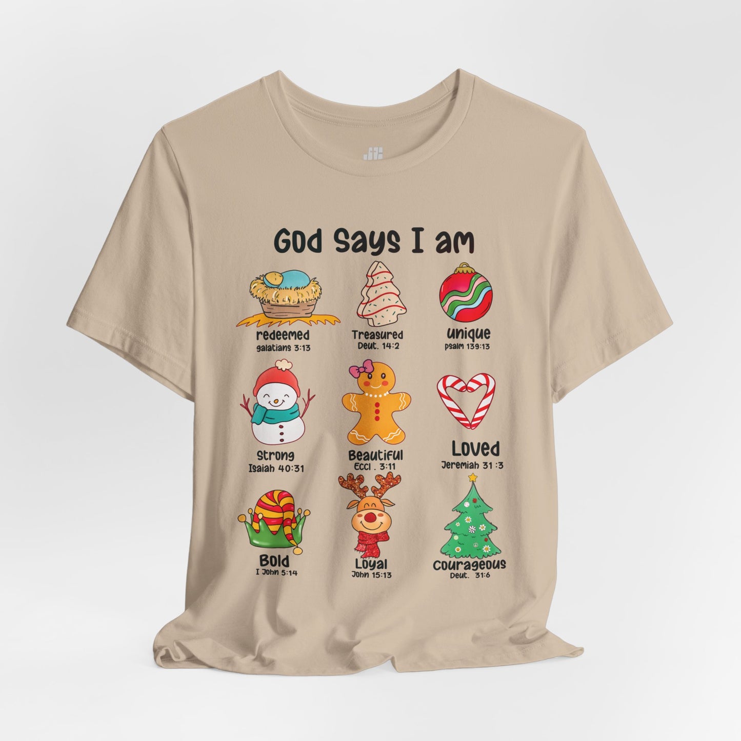 God Says I Am... Soft Cotton Tee - Christian Christmas Shirt