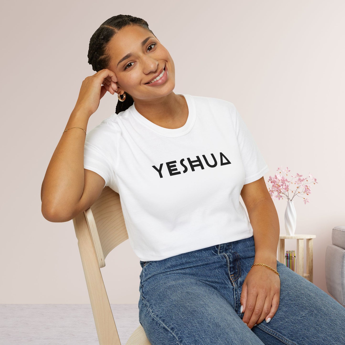 Unisex YESHUA Softstyle T-shirt -  Minimalist Christian Shirt