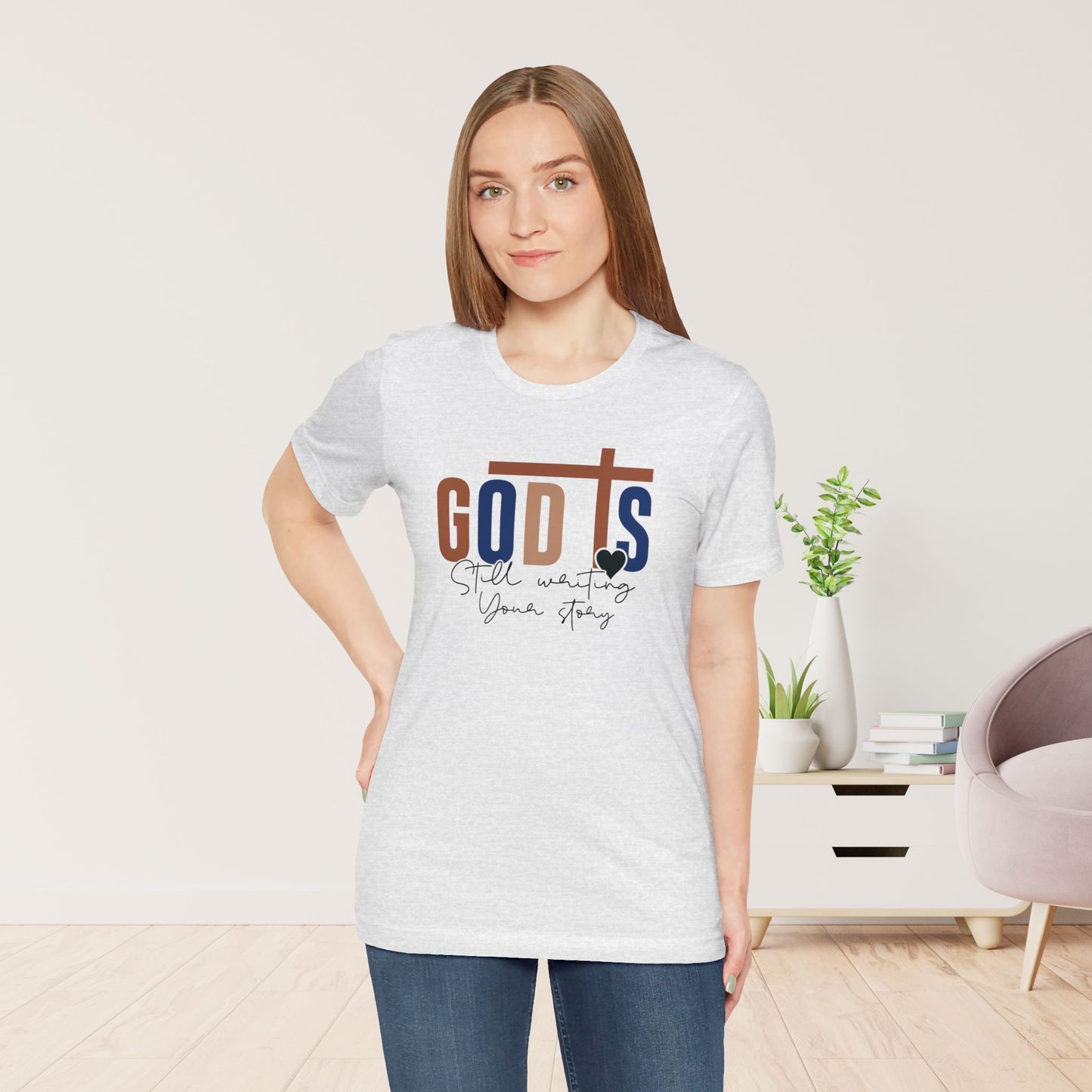 Blue God is Still Writing Your Story Christian Soft Cotton Tee