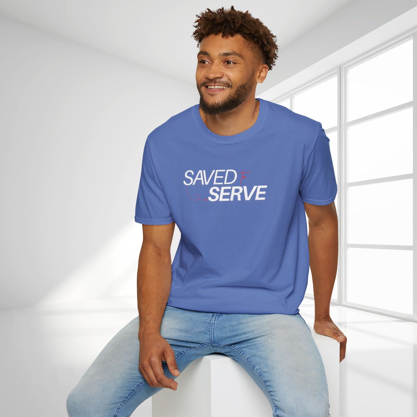 Unisex Saved to Serve Softstyle T-shirt - Trendy  Christian Tee