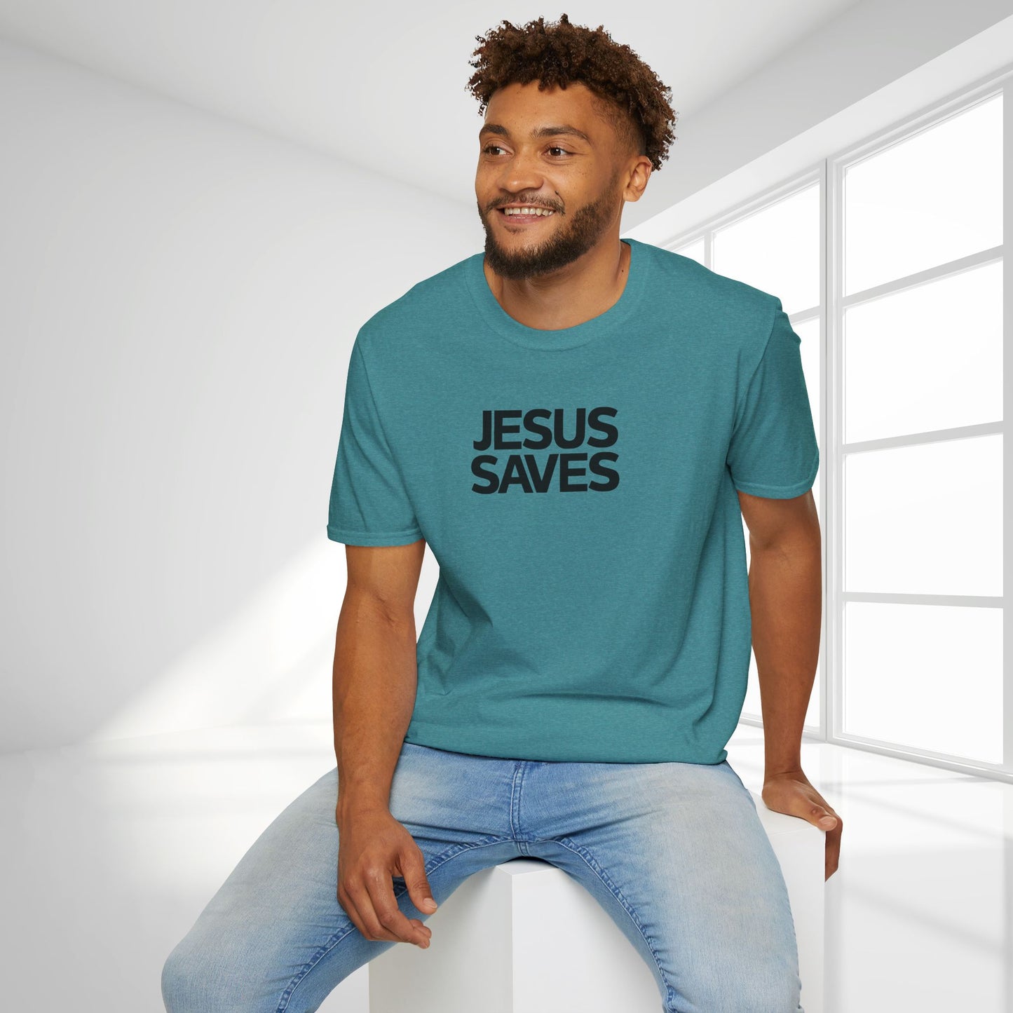 Unisex Jesus Saves Softstyle T-shirt - Acts 4:12 Bible Verse Christian Shirt