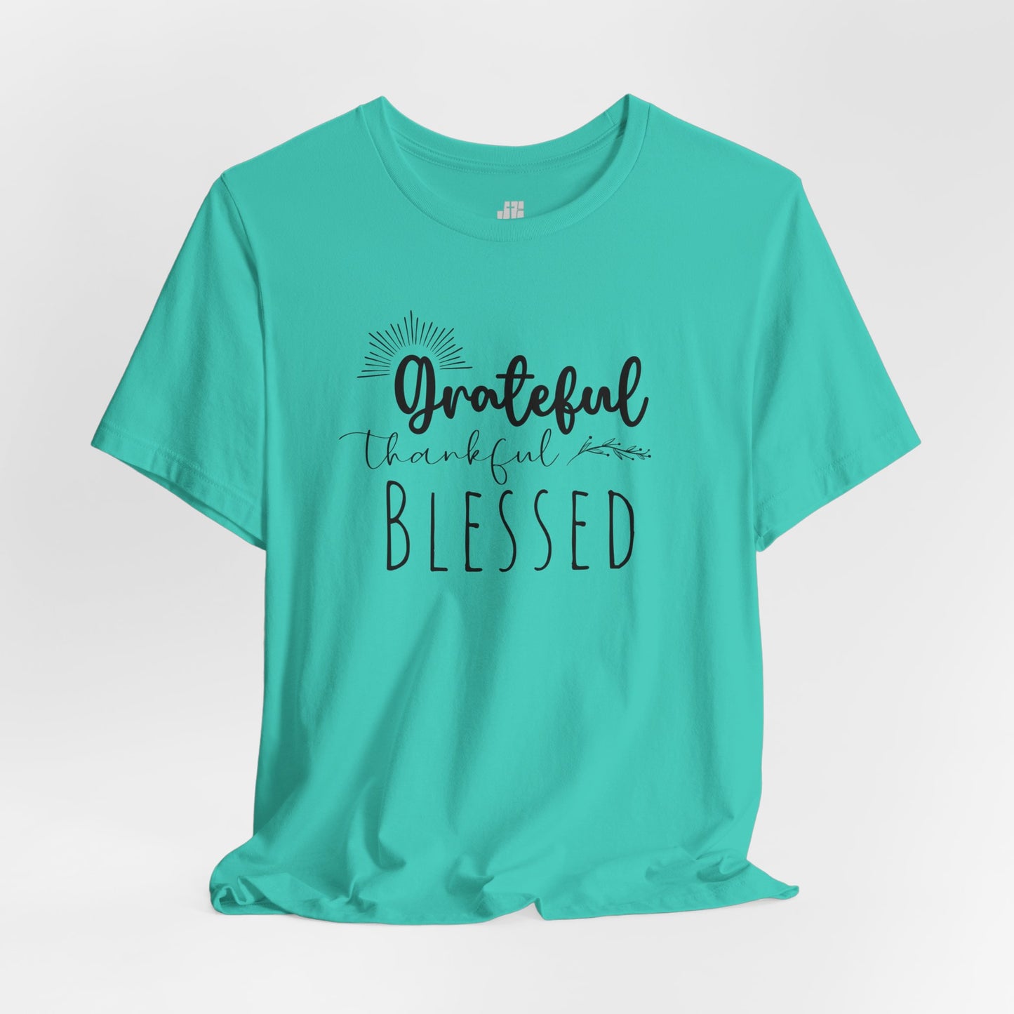 Grateful Thankful Blessed Soft Cotton Tee - Christian T-shirt