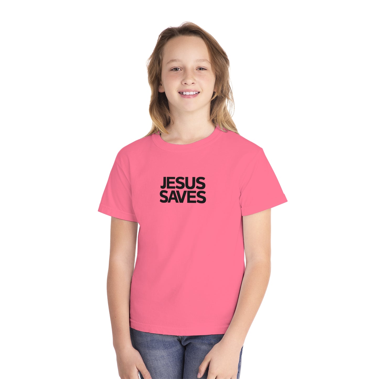 Jesus Saves Comfort Colors Youth Christian Tee