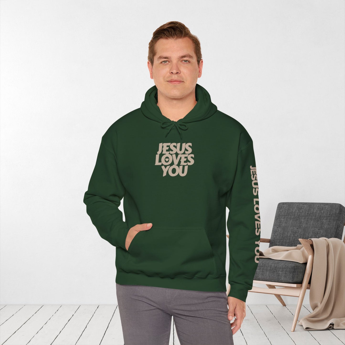 Jesus Loves You Hoodie - John 15:13 Bible Verse Christian Hoodie