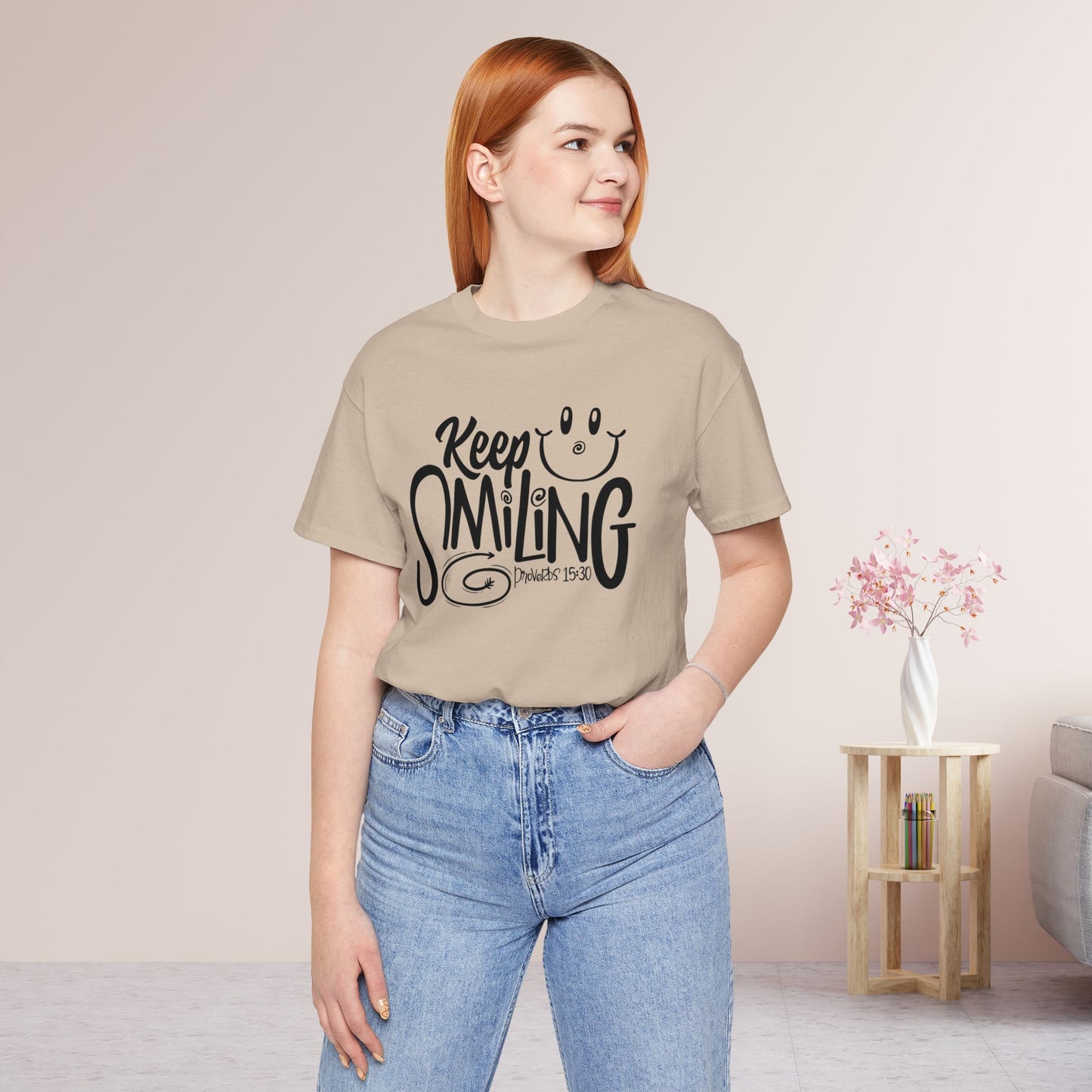 Keep Smiling Soft Cotton Tee - Bible Verse Christian Tee