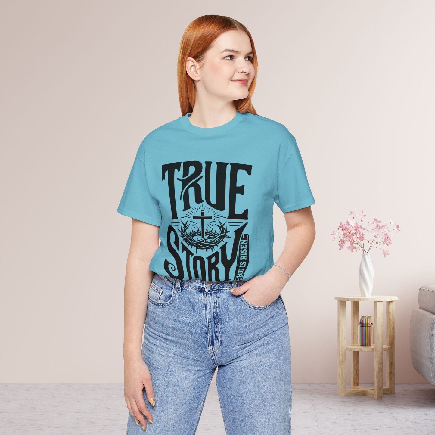 True Story He is Risen Christian Soft Cotton Tee - Easter Shirt