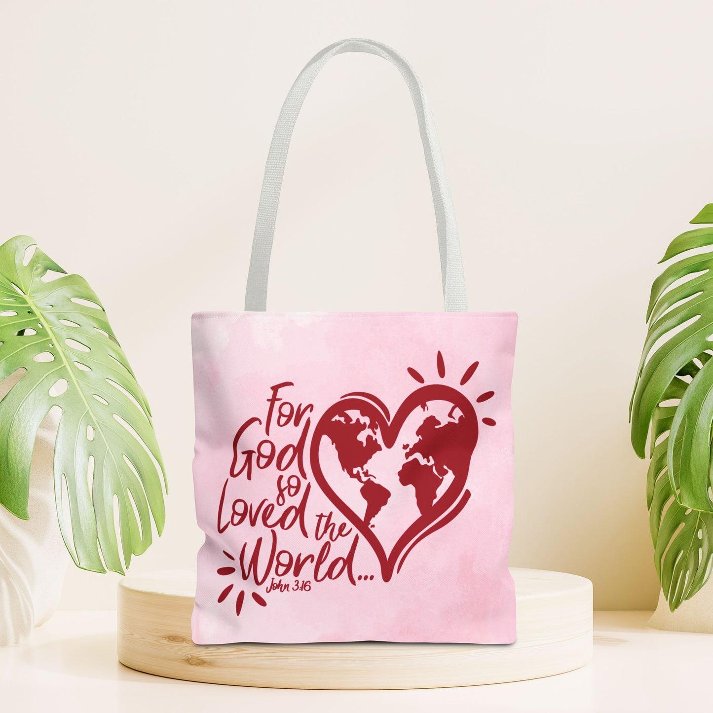 For God So Loved The World John 3:16 Tote Bag - Christian Tote Bag - 16"