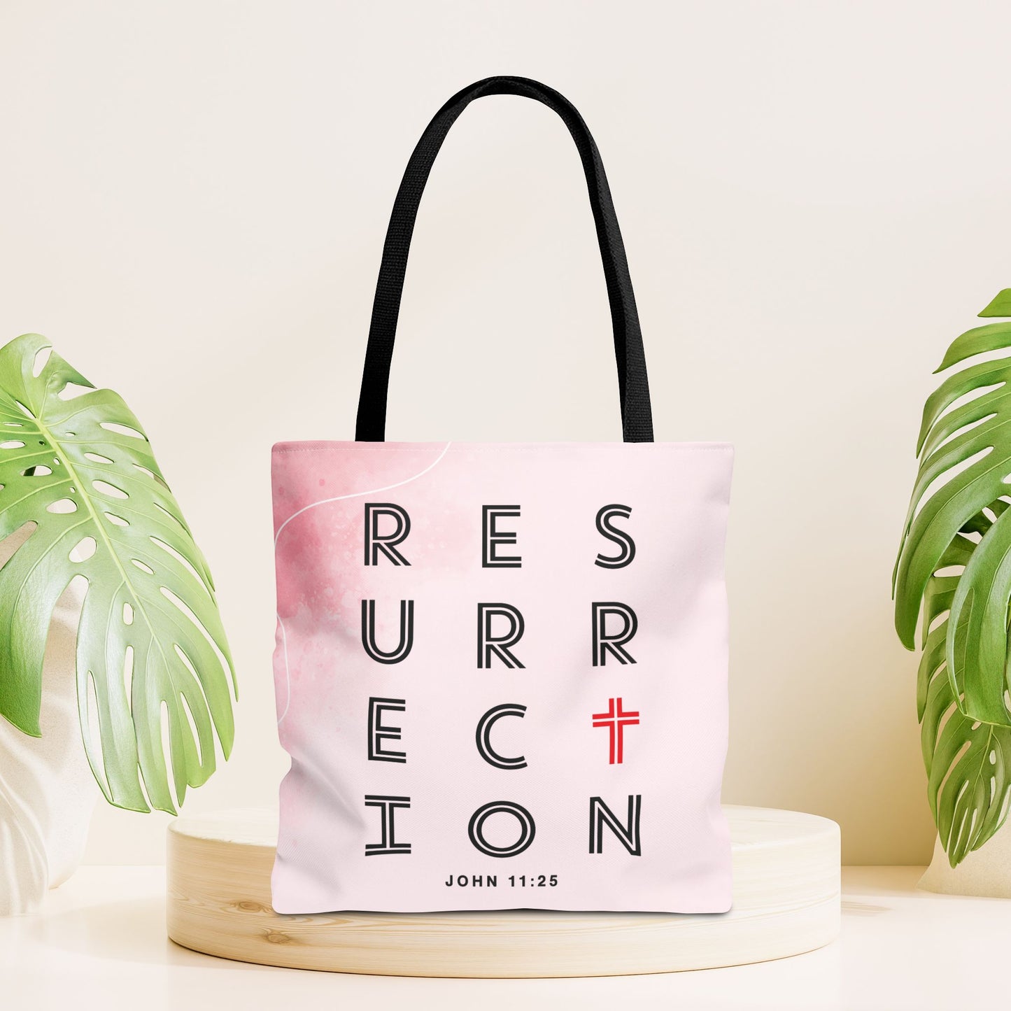 Resurrection John 11:25 Tote Bag - Christian Tote Bag