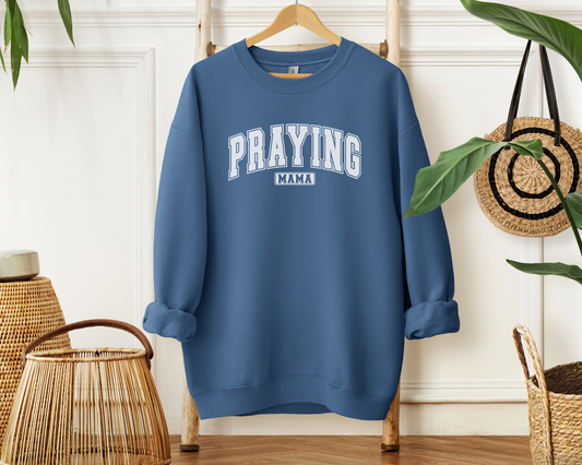 Praying Mama Sweatshirt - Christian Mom Crewneck Pullover