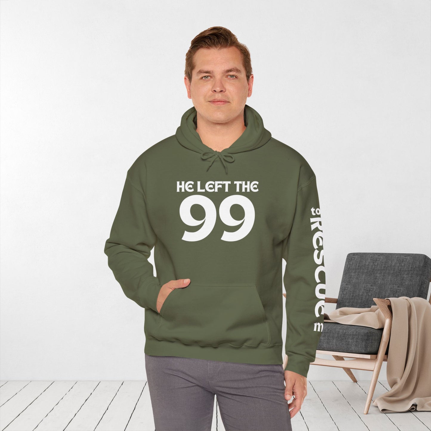 He Left the 99 to Rescue Me Hoodie - Unisex Christian Hoodie