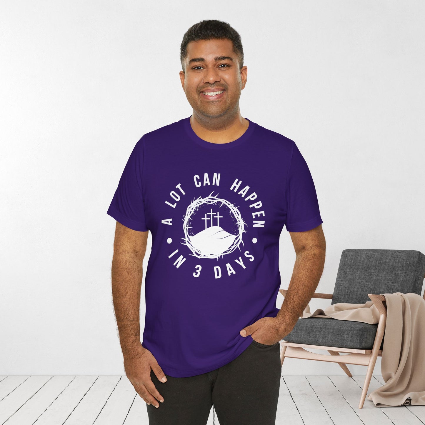 A Lot Can Happen in Three Days Christian Soft Cotton Tee - Easter Shirt