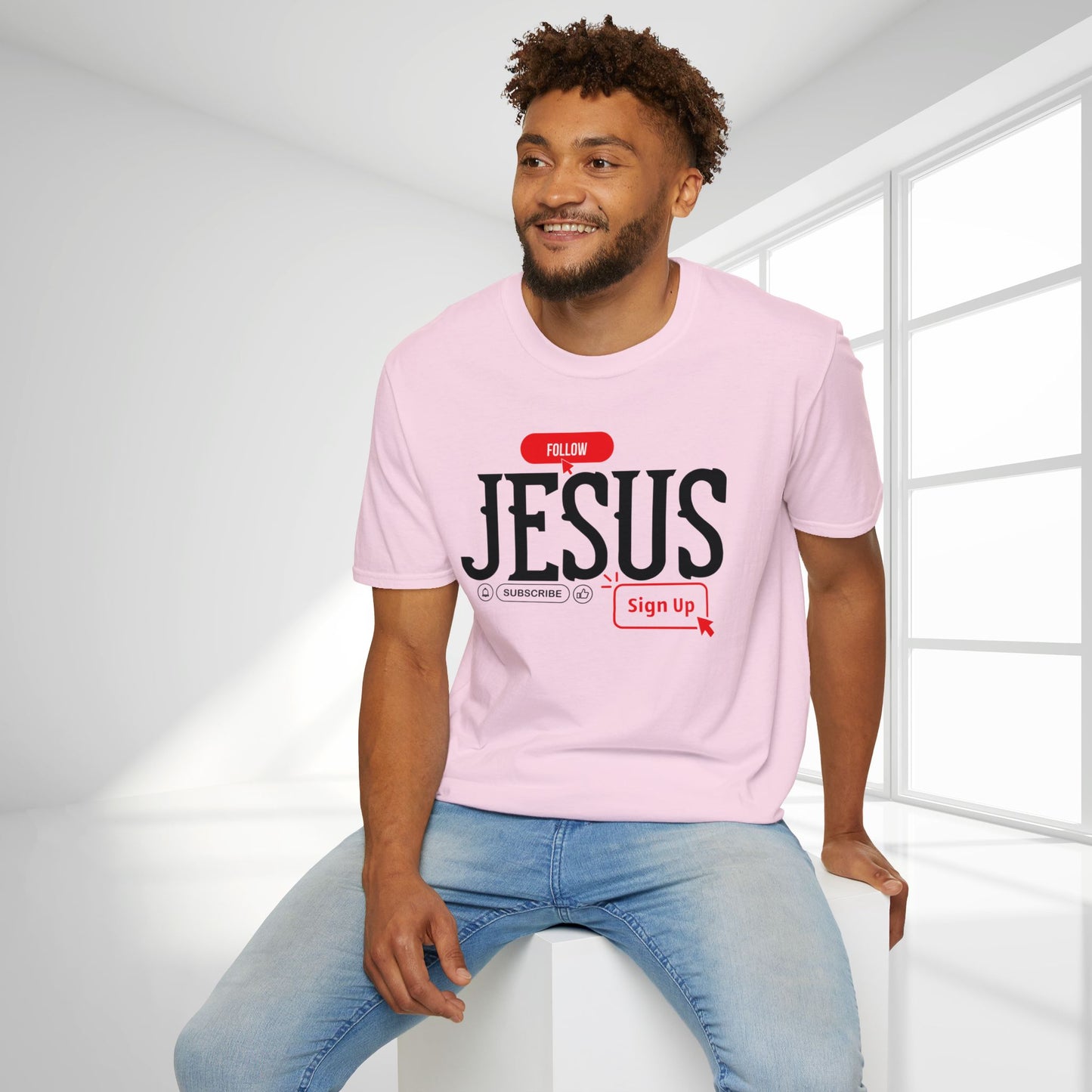 Unisex Follow Jesus Softstyle T-shirt - Trendy  Christian Tee