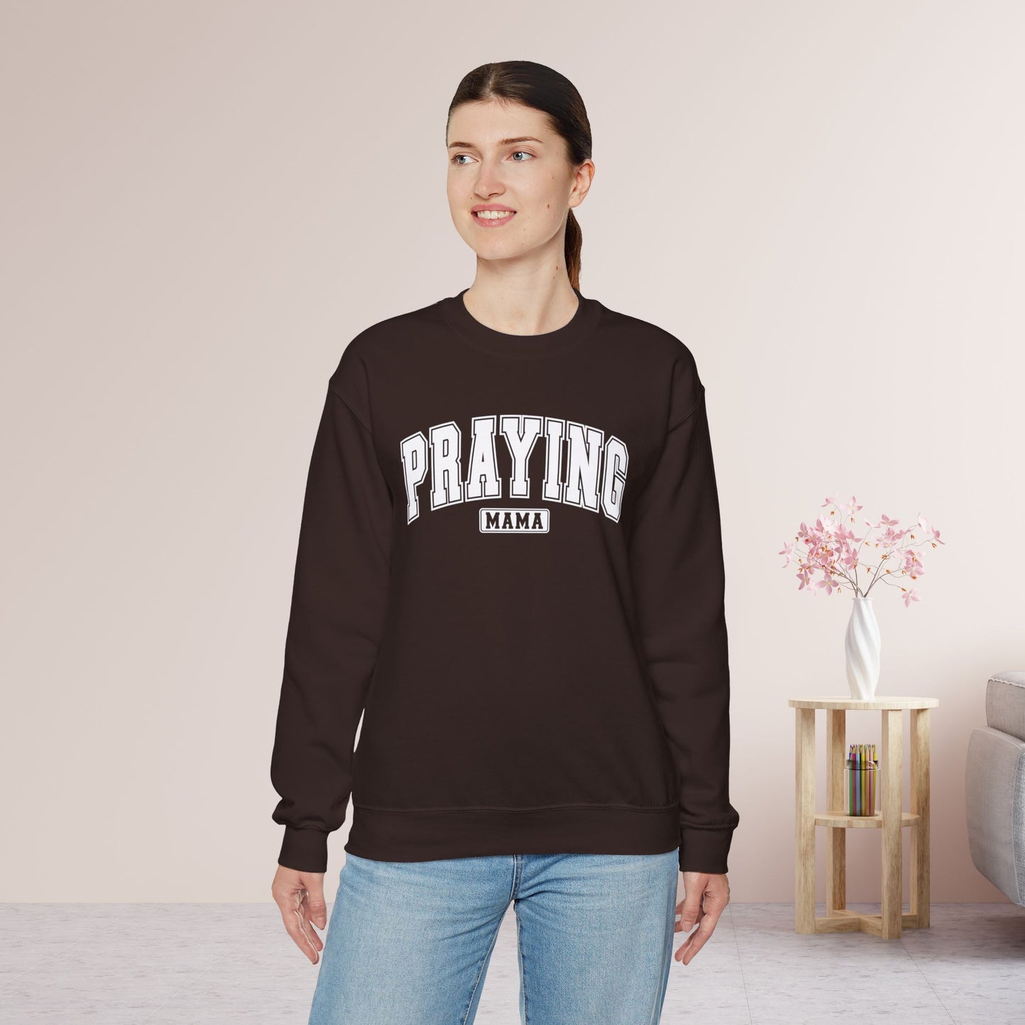 Praying Mama Sweatshirt - Christian Mom Crewneck Pullover