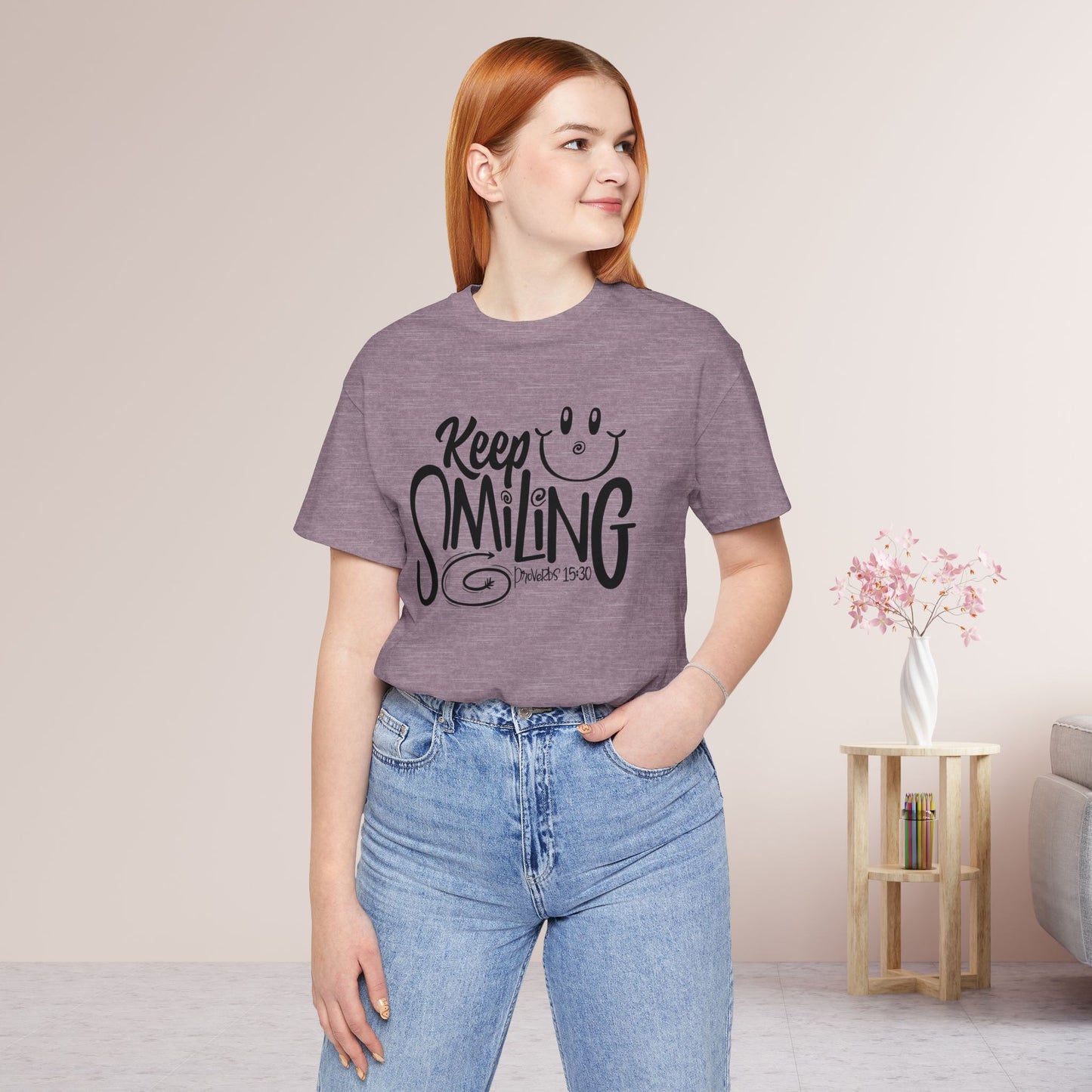 Keep Smiling Soft Cotton Tee - Bible Verse Christian Tee