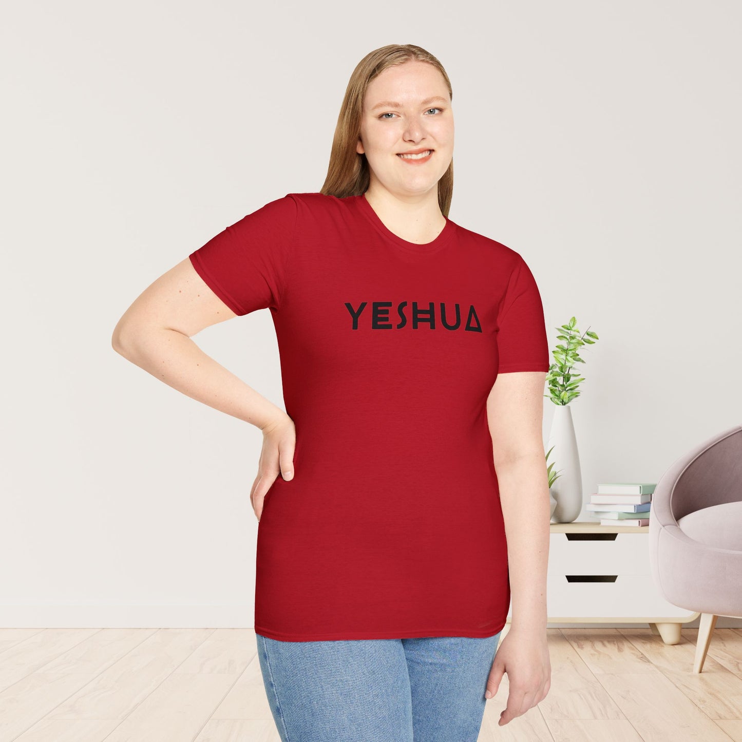 Unisex YESHUA Softstyle T-shirt -  Minimalist Christian Shirt