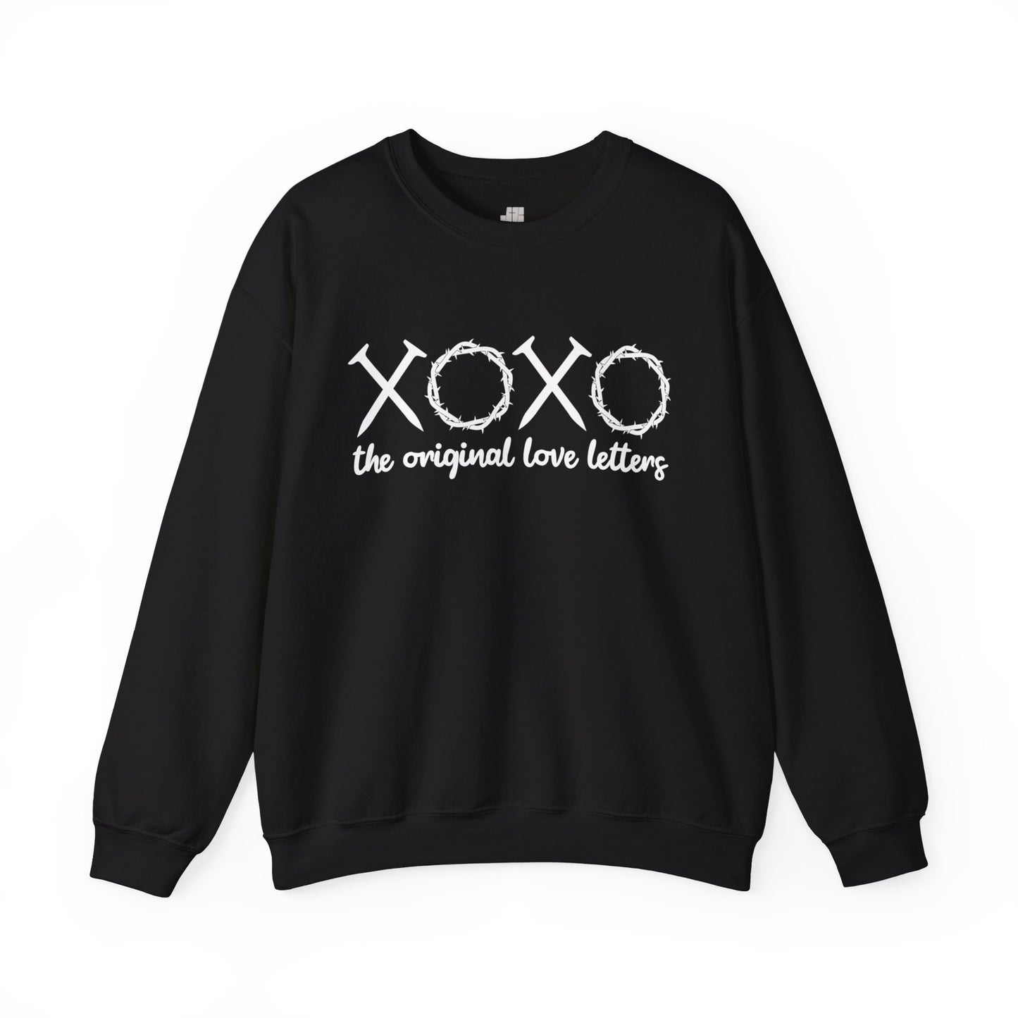 XOXO The Original Love Letters Bible Verse Romans 5:8 Sweatshirt