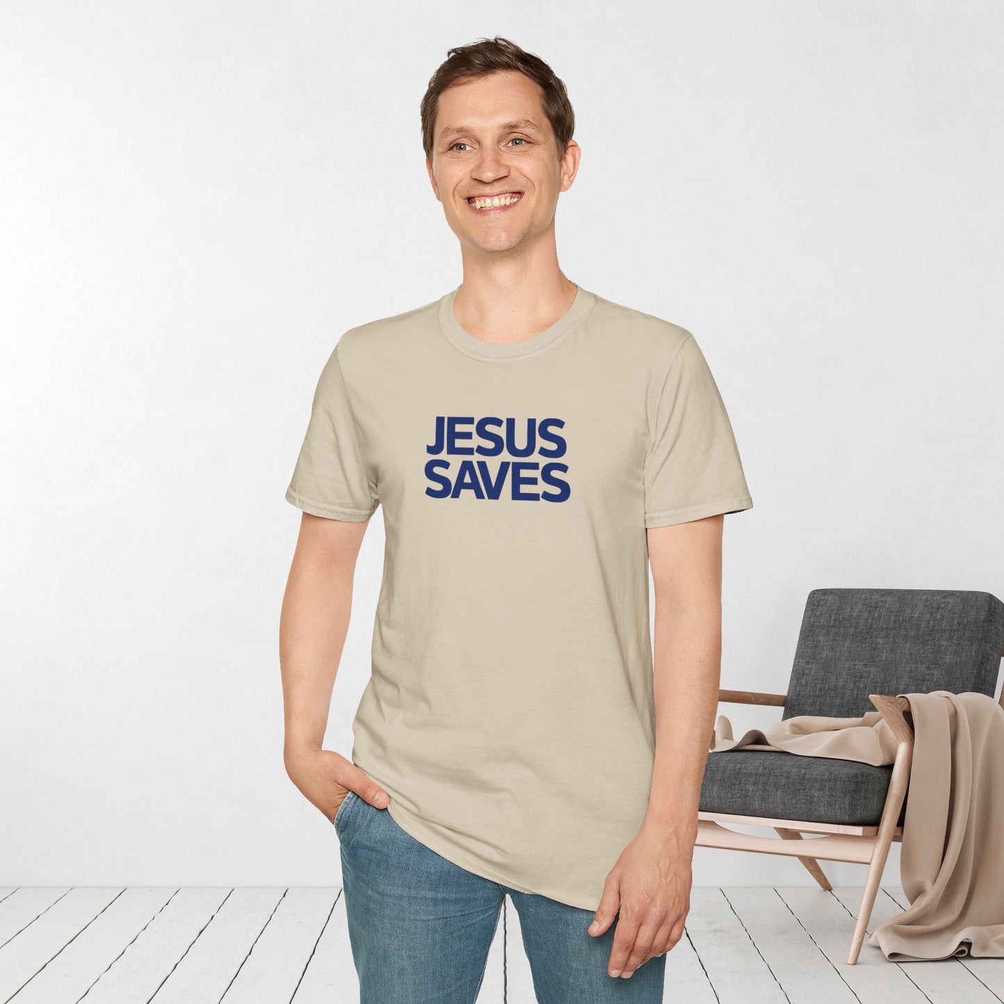 Jesus Saves Softstyle T-shirt - Acts 4:12 Bible Verse Christian T-shirt