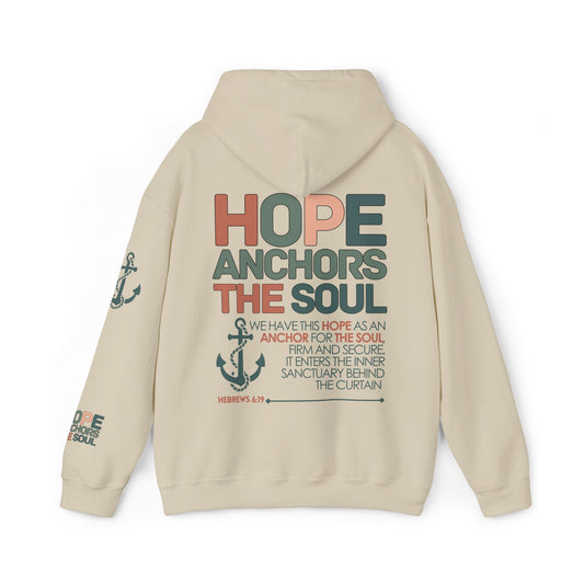 Hope Anchors the Soul Hoodie -  Hebrews 6:19 Bible Verse Christian Hoodie