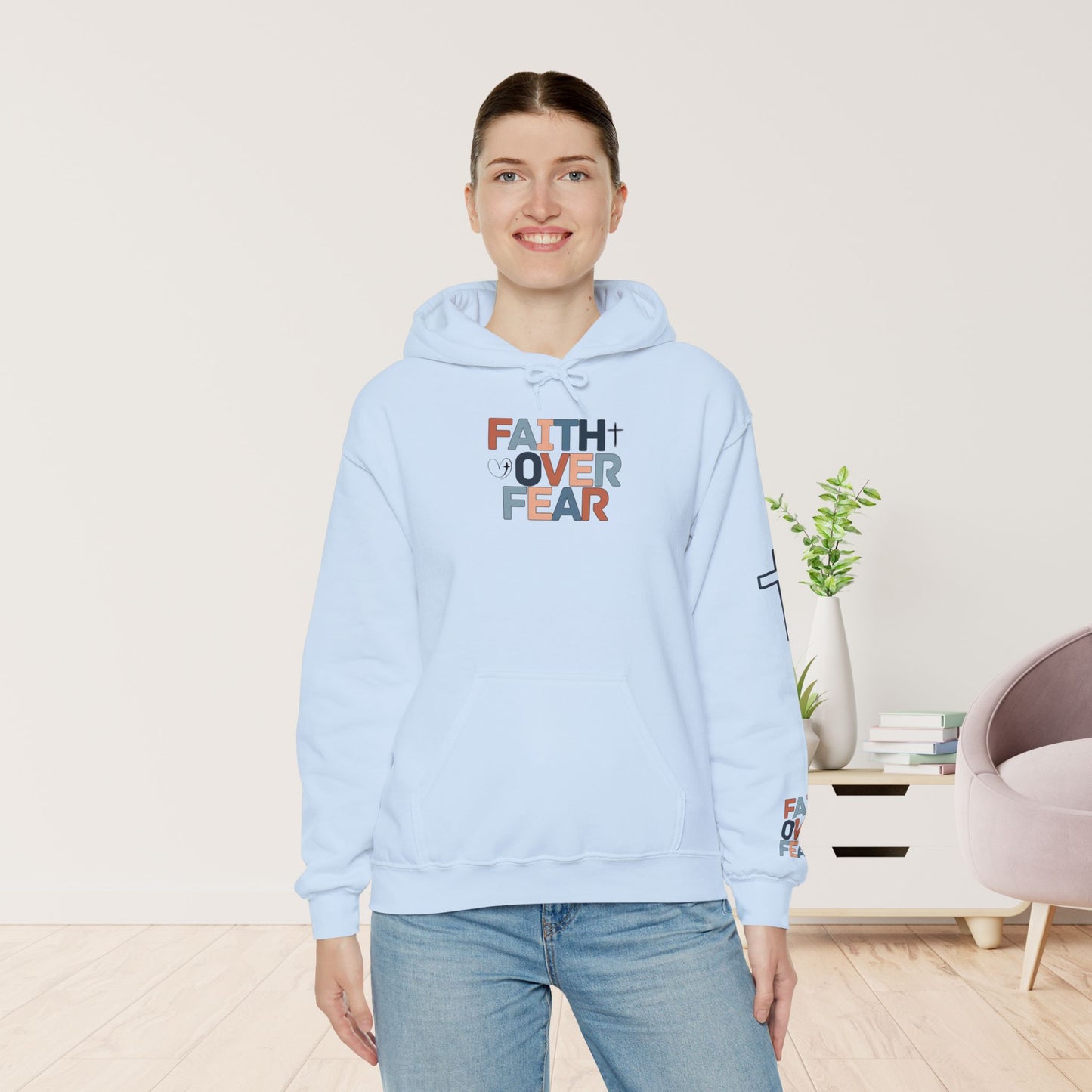 Faith Over Fear Hoodie - Isaiah 41:10 Bible Verse Christian Hoodie