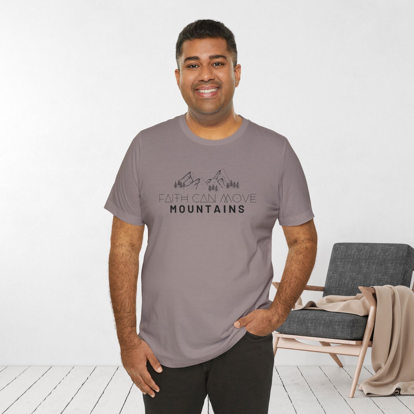 Faith Can Move Mountains Soft Cotton Tee - Matthew 17:20 Bible Verse Shirt