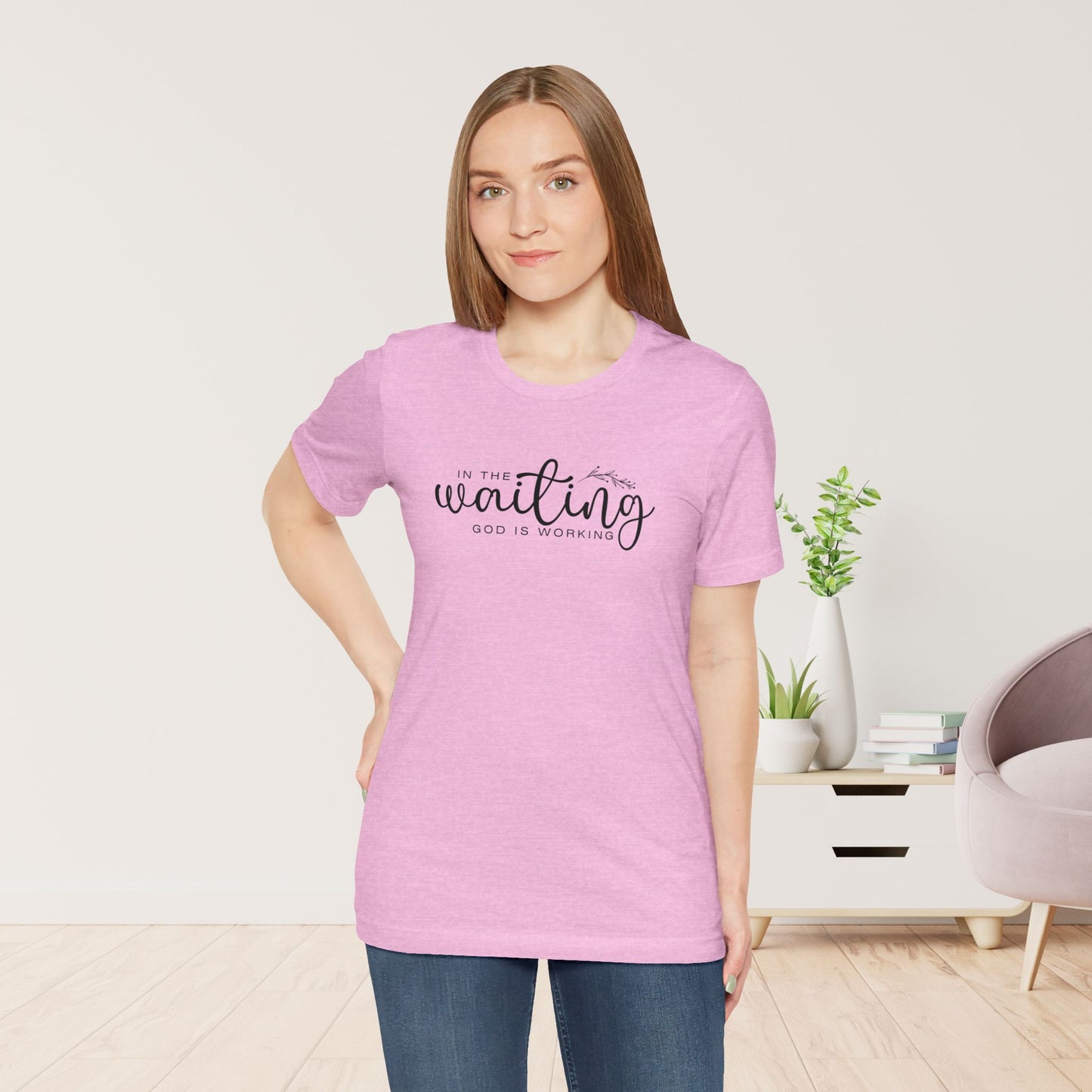 In the Waiting God is Working Christian Soft Cotton Tee