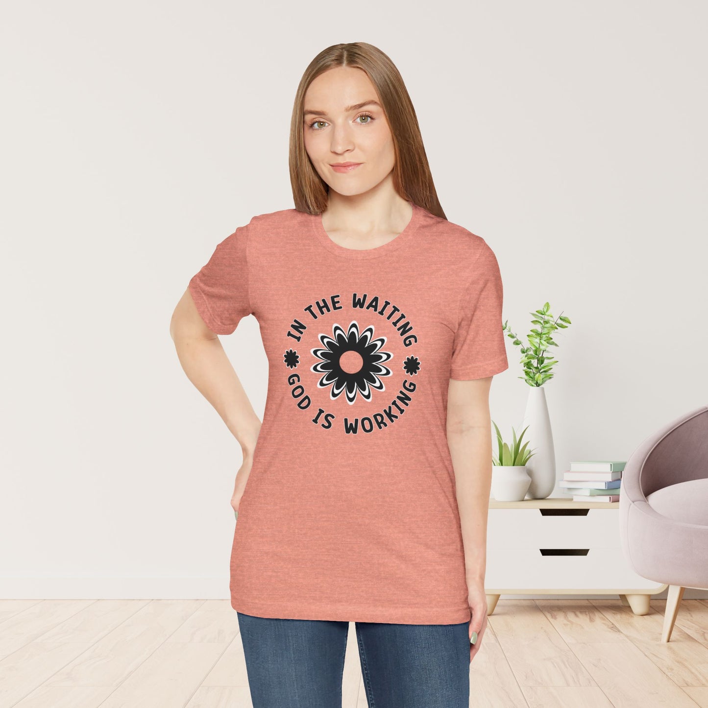 In the Waiting God is Working Soft Cotton Tee - Christian Shirt