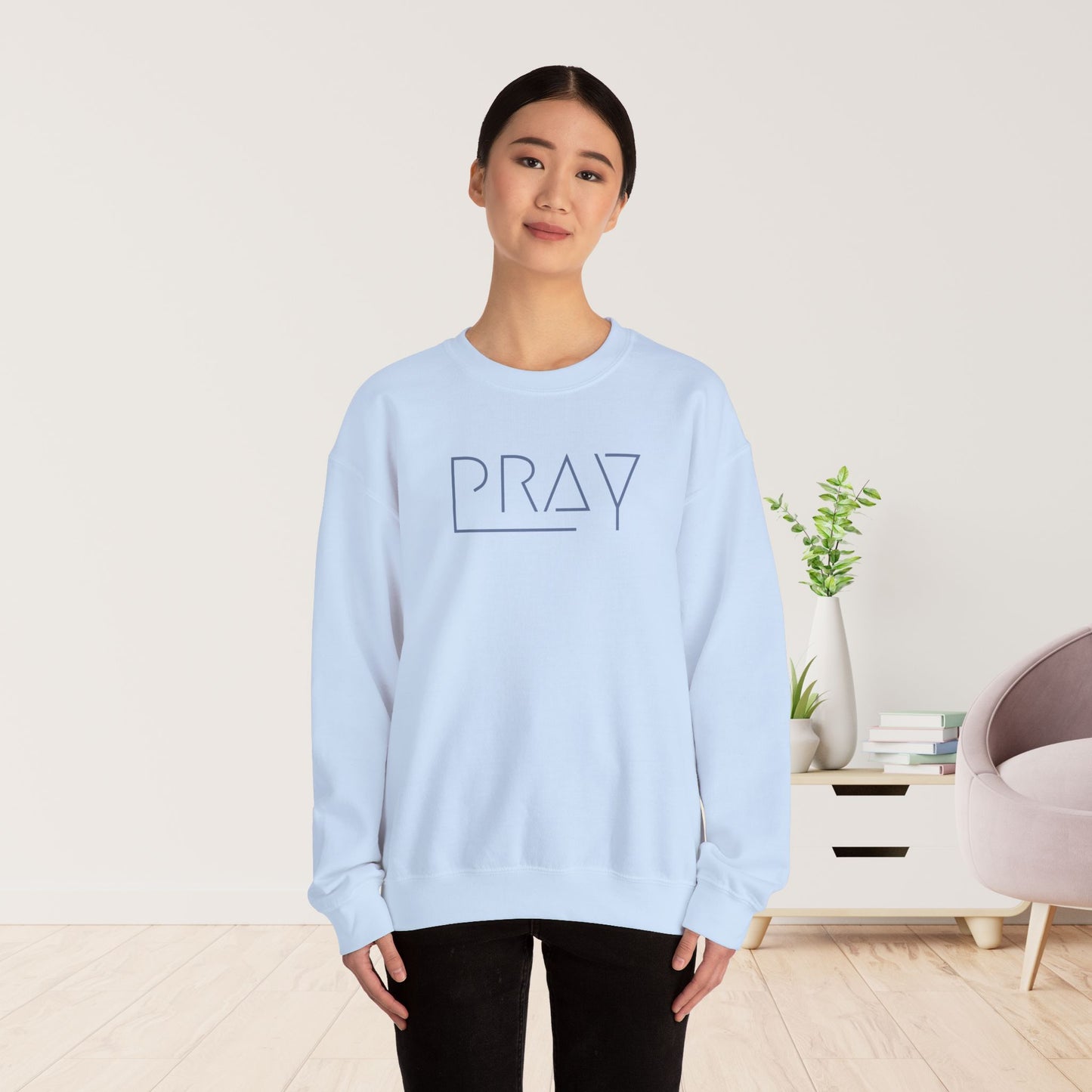 Minimalist Pray Sweatshirt - Pray On It, Pray Over It, Pray Through It Sweatshirt