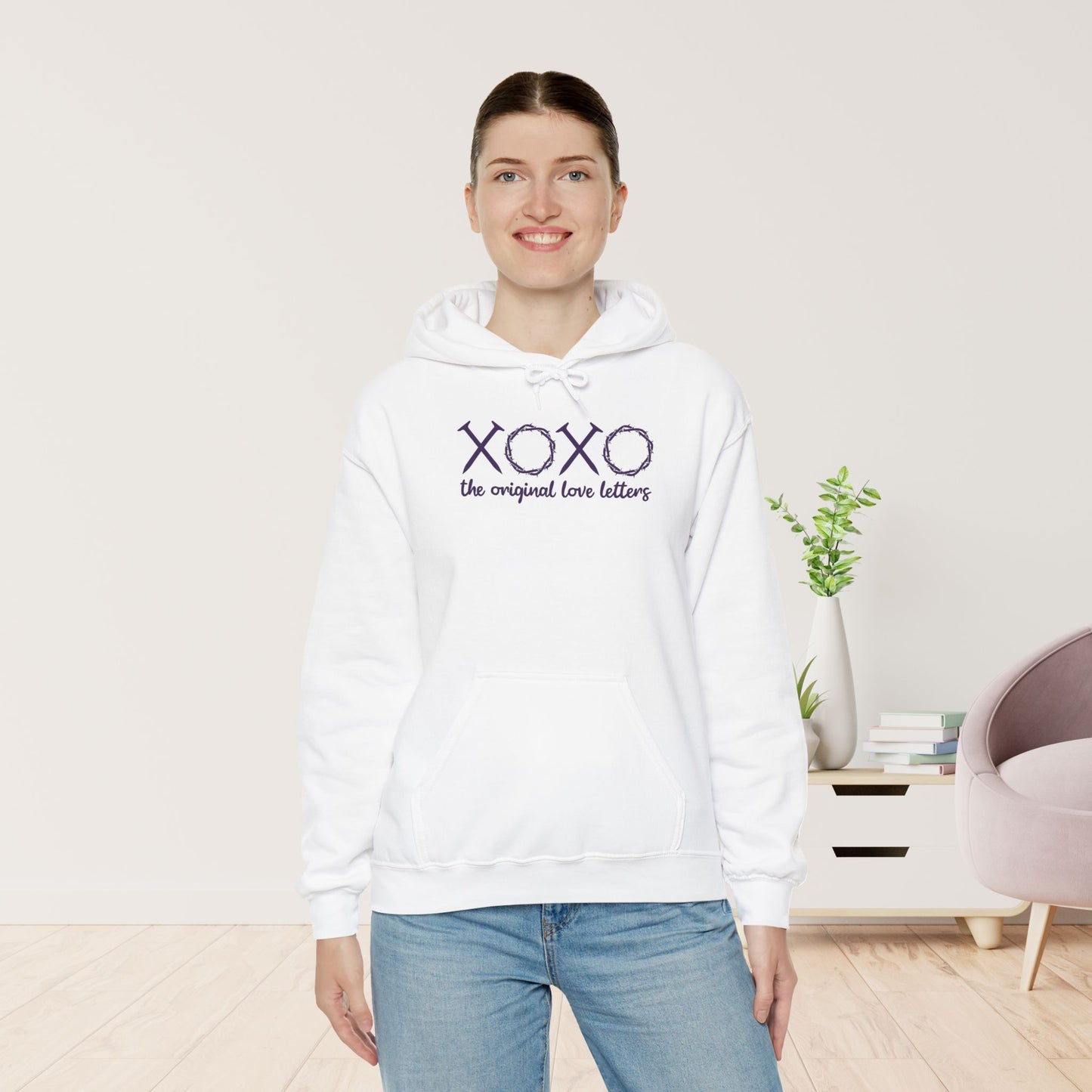 XOXO The Original Love Letters Bible Verse Romans 5:8 Hoodie