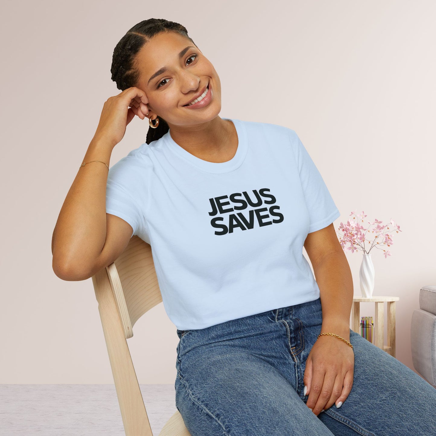 Unisex Jesus Saves Softstyle T-shirt - Acts 4:12 Bible Verse Christian Shirt