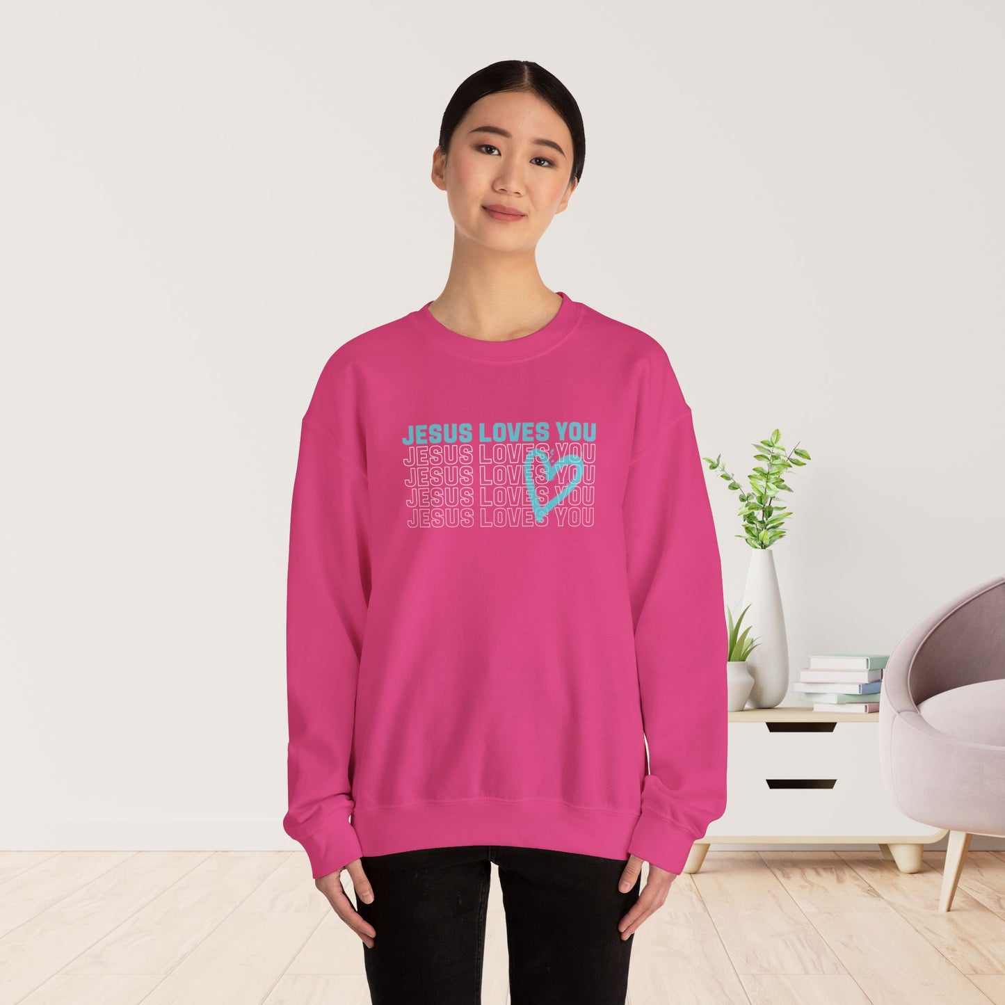 Unisex Jesus Loves You Crewneck Sweatshirt