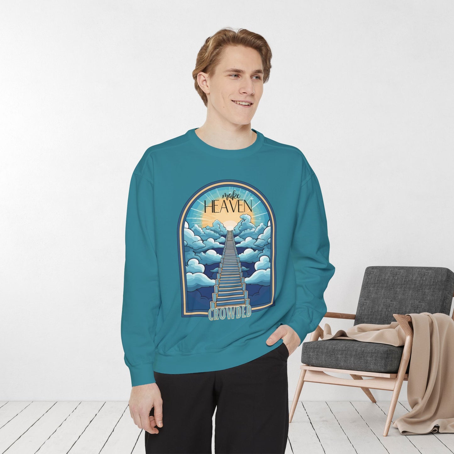 Comfort Colors Groovy Make Heaven Crowded Sweatshirt