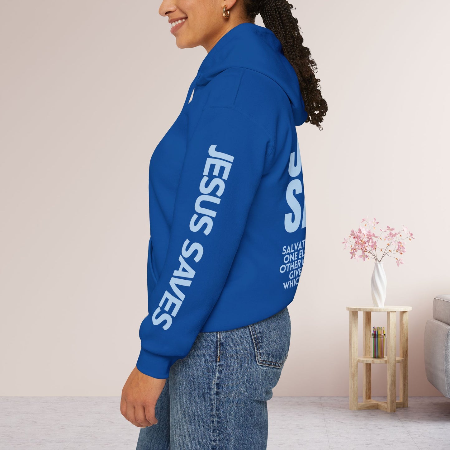 Jesus Saves Hoodie - Acts 4:12 Bible Verse Christian Hoodie