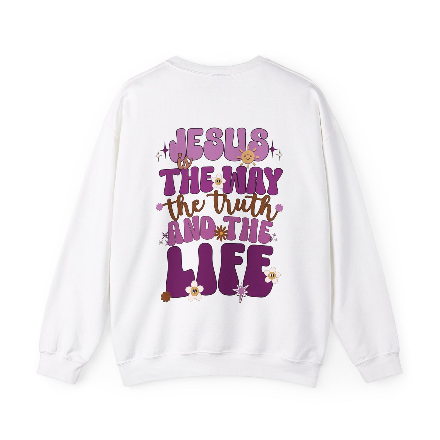 Purple Jesus is the Way John 14:6 Bible Verse Christian Sweatshirt