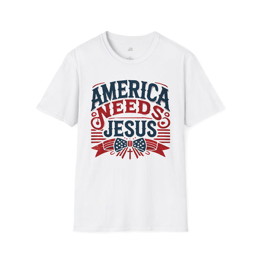 America Needs Jesus Softstyle T-shirt