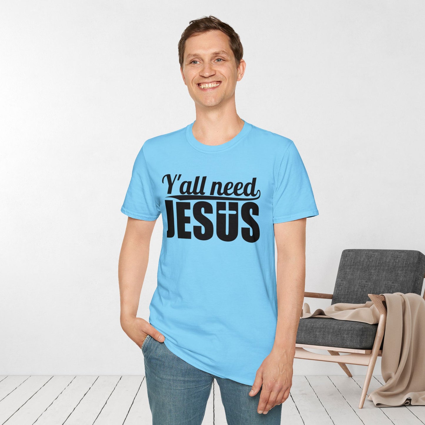 Y'all Need Jesus Softstyle T-shirt - Christian Shirt